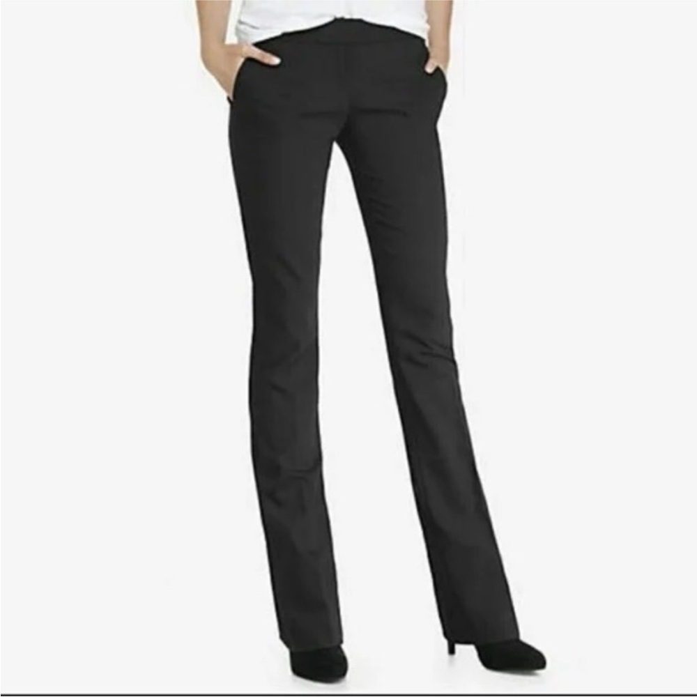 EXPRESS Columnist Barely Boot Low Rise Dress Pants, Black, Size 10 Short, NWT
